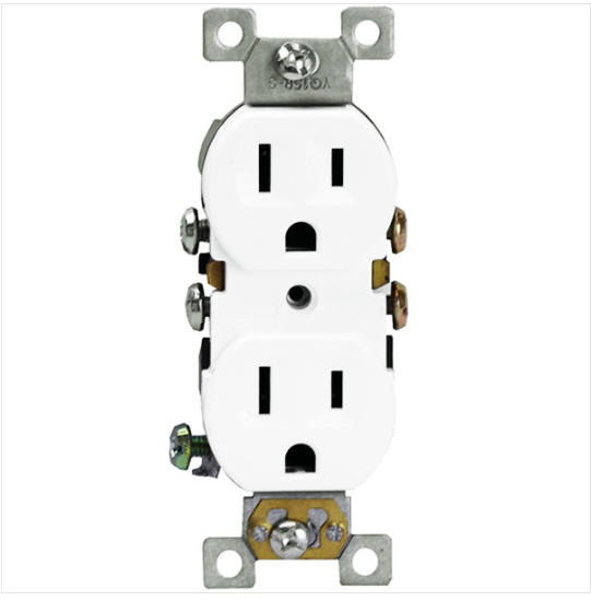 15 Amp - Duplex Receptacle White - 125 Volt - Enerlites 61580-W