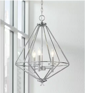 HD-1555-I Marin 3-Light Polished Chrome Chandelier with Crystal Accents