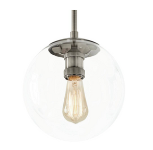 HD-1611HN 9 in. 1-Light Historic Nickel Globe Pendant with Vintage Bulb Included