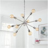 Lámpara de araña Fife Sputnik de níquel pulido con 10 luces y bombillas vintage G30