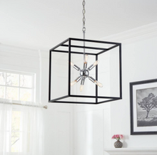 Load image into Gallery viewer, Halley 16 in. 6-Light Matte Black Pendant with Polished Chrome Cluster