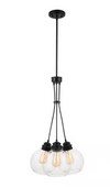 Kent 3-Light Aged Bronze Chandelier with Clear Glass Globes