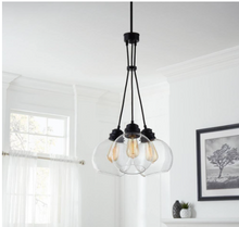 Load image into Gallery viewer, Kent 3-Light Aged Bronze Chandelier with Clear Glass Globes