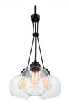 Kent 3-Light Aged Bronze Chandelier with Clear Glass Globes