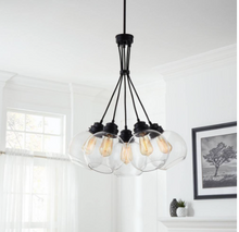 Load image into Gallery viewer, Kent 5-Light Aged Bronze Chandelier with Clear Glass Globes