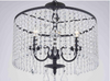 HD-1145MB Calisitti 6-Light HD-1139 Matte Black Drum Chandelier with K9 Crystal Dangles, Glam Styled Dining Room Chandelier
