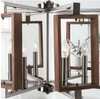 HD-1253BN Zurich 6-Light Brushed Nickel Chandelier with Wood Accents