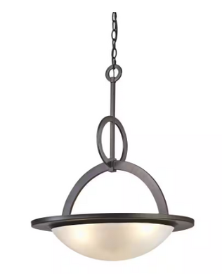 HD-1078 Lámpara colgante de bronce aceitado con 3 luces y vidrio esmerilado blanco