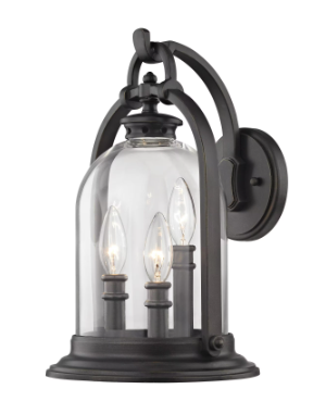 North Haven 3-Light English Bronze with Clear Glass Outdoor Wall Lantern Sconce