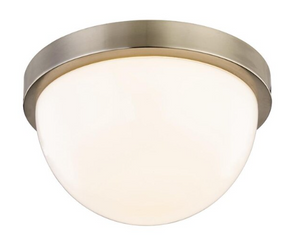 allen + roth Luna 8.25-in Satin Nickel LED Flush Mount Light