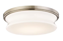 Load image into Gallery viewer, allen + roth Drift 13-in Satin Nickel LED Flush Mount Light