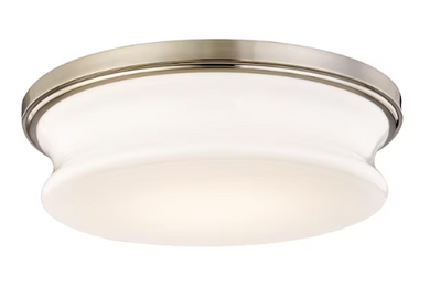 Allen + Roth Drift Luz LED empotrada de níquel satinado de 13 pulgadas