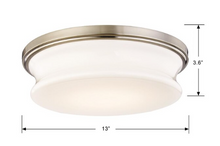 Load image into Gallery viewer, allen + roth Drift 13-in Satin Nickel LED Flush Mount Light