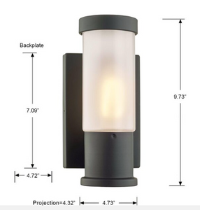 Carbyn 4.73-in W 1-Light Black Modern/Contemporary Wall Sconce