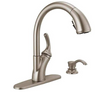 DELTA - Recertified Shiloh Single Handle Pull-Out Kitchen Faucet with Soap Dispenser and ShieldSprayÂ® Technology in Spotshield Stainless #19790Z-SPSD-DST