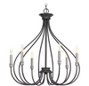 Progress Lighting - Whisp Collection 6-Light Graphite Farmhouse Chandelier Light #P400030-143 (SOLD IN STORE ONLY)