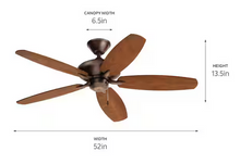 Cargar imagen en el visor de la galería, Kichler Lighting - 330160OBB - Renew - Ventilador de Techo de 5 Aspas en Estilo Moderno - 13.5 Pulgadas de Alto y 52 Pulgadas de Ancho