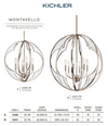 Candelabro de 6 luces Montavello mediano de Kichler - 43097PN