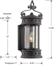 Load image into Gallery viewer, WL-2298 Valencia Outdoor Wall Lantern, Old Bronze