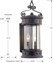 Load image into Gallery viewer, WL-2299 Valencia Outdoor Wall Lantern, Old Bronze
