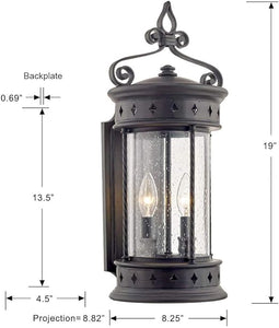 WL-2299 Valencia Outdoor Wall Lantern, Old Bronze