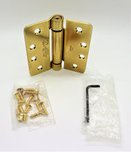 Load image into Gallery viewer, Bright Brass 1/4&quot; Radius Adjustable Self Closing Spring Hinge 125640306