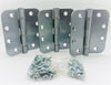 Pack of (3) 4 1/2" x 4" Ball Bearing 5/8" Radius Surface Mount Hinge