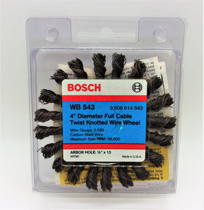 Bosch WB543 Rueda de alambre anudado con cable completo de 4"