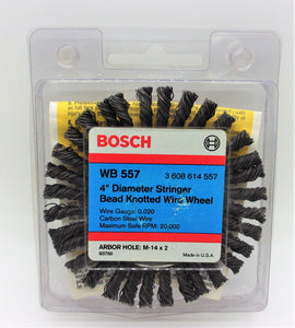 BOSCH WB557 - 4" Stringer Bead Knotted Wire Wheel St M14 X 2 Arbor"