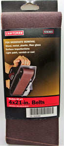 Cinturón de lijado Craftsman de 4"x21", grano medio 80, n.° 928365