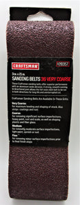 Craftsman 5 Pack 3" X 21" Sanding Belt, 36 Very Coarse Grit  #928357