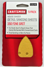 Load image into Gallery viewer, Craftsman 5-Pack Mouse Sander Detail Sanding Sheets #935148