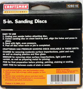 Craftsman - Paquete de 3 discos de lija de grano 220 y 8 agujeros, n.º 928516