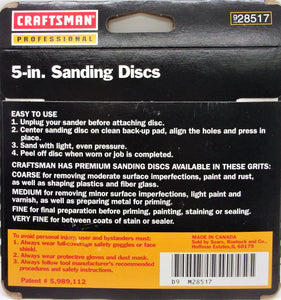 Craftsman - Paquete de 3 discos de lija de grano 150 con 8 agujeros, n.º 928517