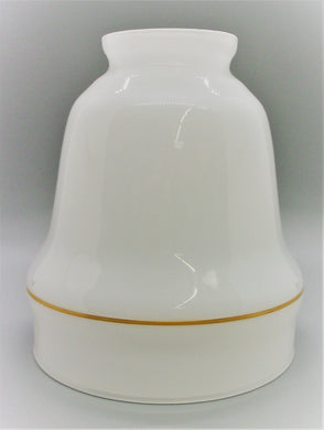 Angelo - Campana blanca con pantalla de lámpara con borde dorado #74777 0403