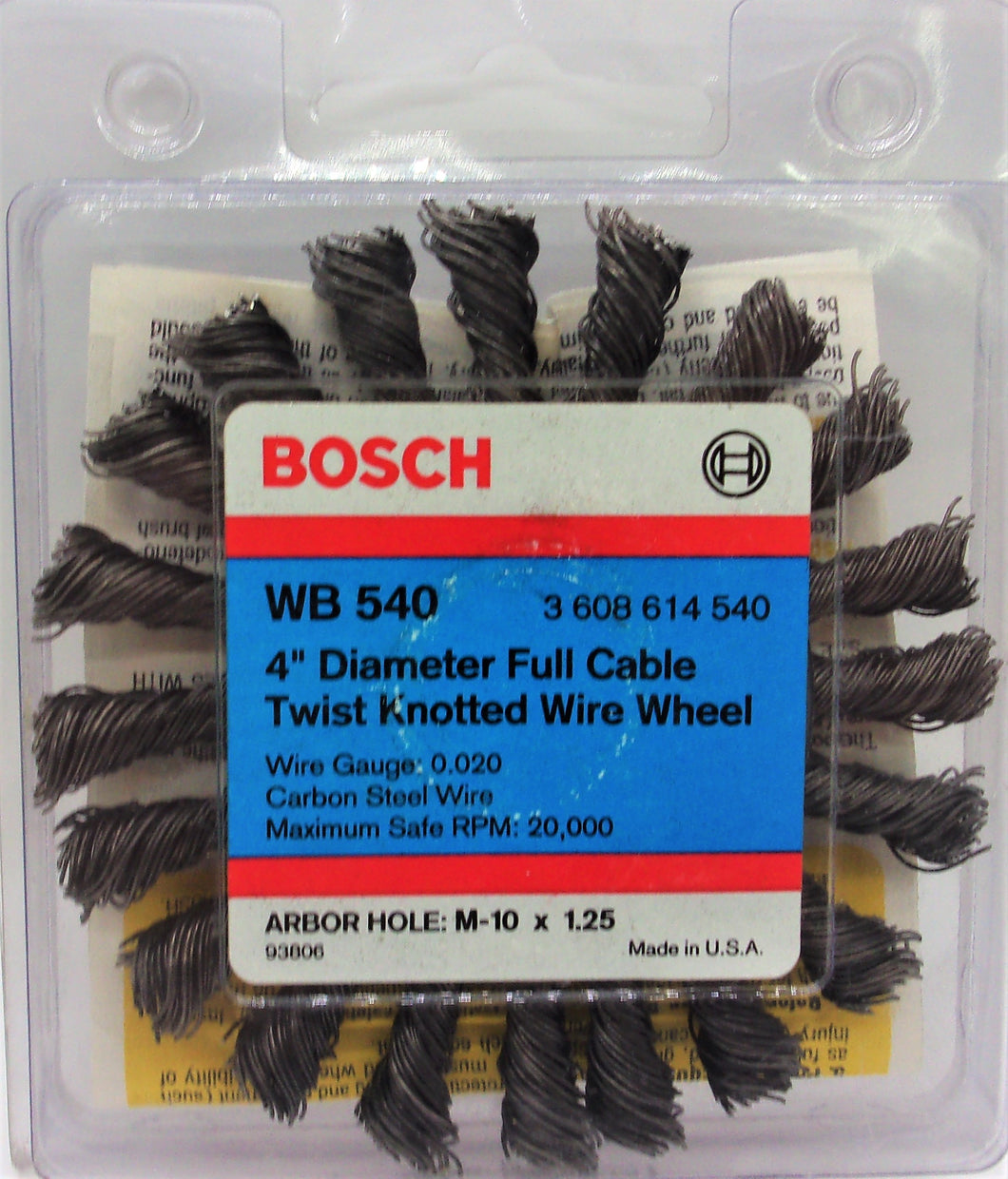 Bosch WB 540 Rueda de amoladora de alambre anudado torcido de cable completo de 4