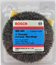 Load image into Gallery viewer, Bosch WB 565 4&quot; Crimped Wire Wheel Arbor M-10 x 1.25 USA