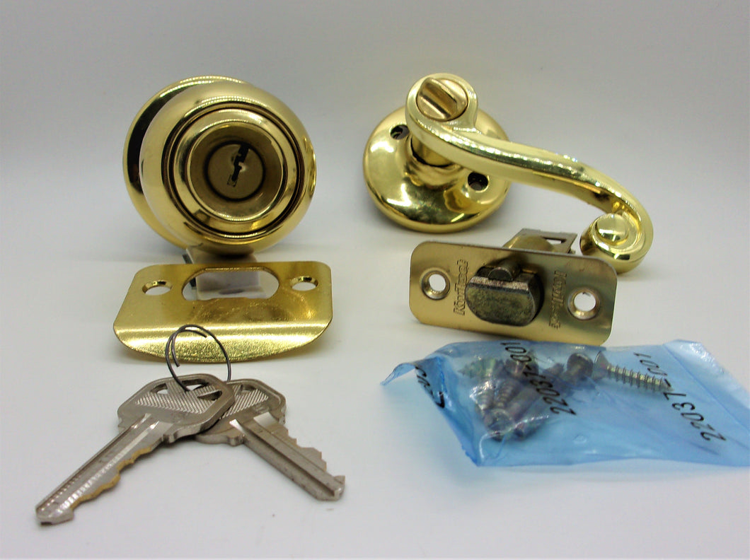 Kwikset 400EXLL LH 3 RCL RCS Left Handed Keyed Entry Eclipse X Lido Lever in Polished Brass #94009-191
