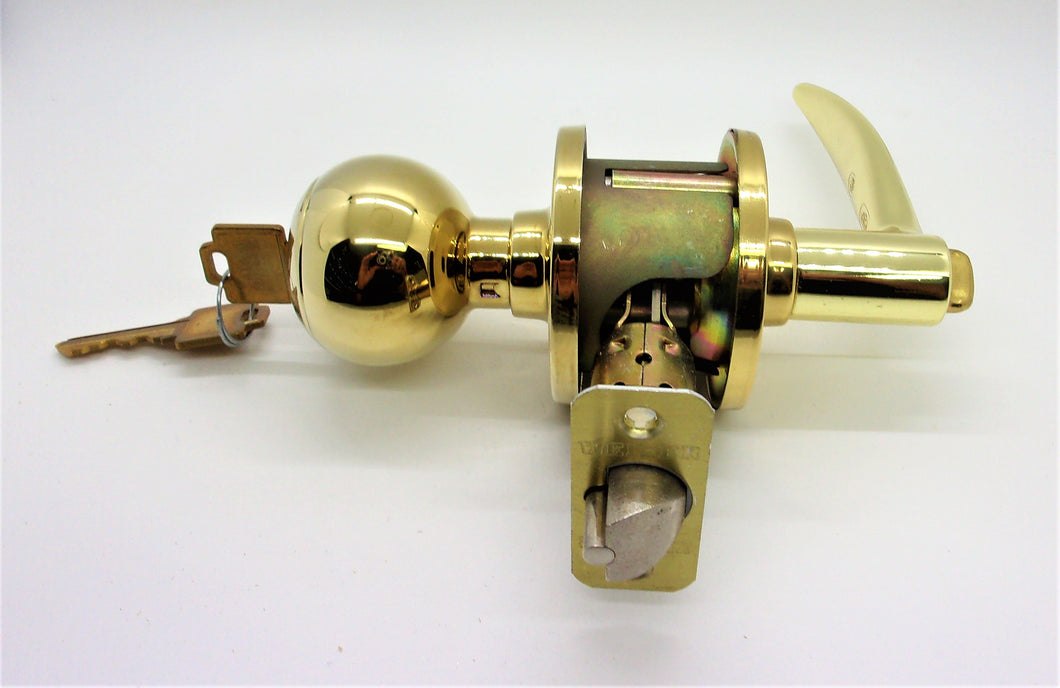Weiser Lock LA530, H/G3, K4, B, RLR1 Keyed Entry Lever Set, Bright Brass
