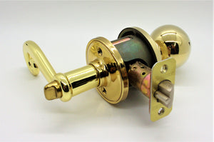 Weiser Lock LA530, H/S3, TKC, B, RH RLR1 Huntington / Saratoga Keyed Entry Lever Set, Bright Brass