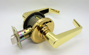 Weiser Lock LA100, D3, B, RLR1 Dane Bright Brass Passage Lever Set