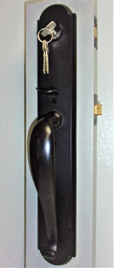 HAUN Iron Door Handleset HH8668-BA Single Cylinder, Matte Black Finish