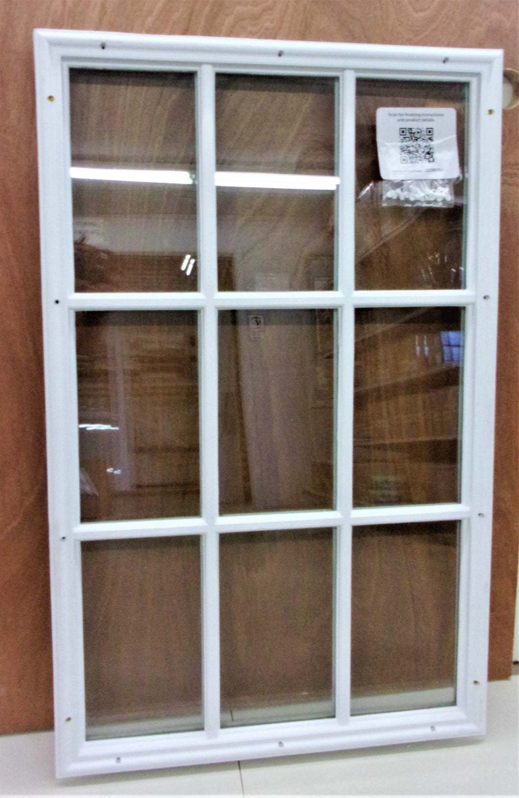 22-in x 36-in Clear Front Half Door Glass Inserts With Grid Over Glass 9 - Lite (
