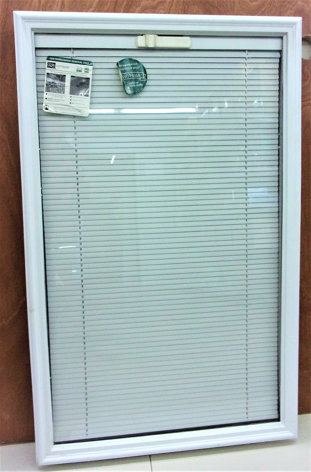 ODL - 22-in x 36-in Clear Front Half Door Glass Inserts With Non Retractable Mini Blinds Between Glass (