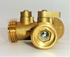 Heavy Duty Brass 2 way splitter Y Adapter, garden connector with ball valves