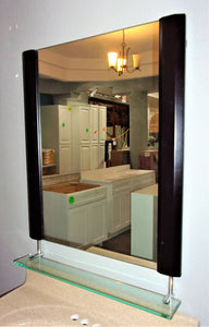 DECOLAV Bathroom Furniture 27.25-in W x 35.6-in H Espresso Square Bathroom Mirror