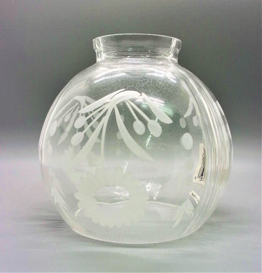 Angelo - Pantalla de lámpara de cristal de globo grabada con flores transparentes #81010