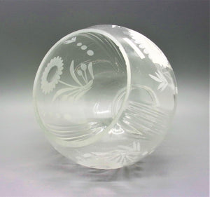 Angelo - Clear Flower Etched Globe Glass Lamp Shade #81010