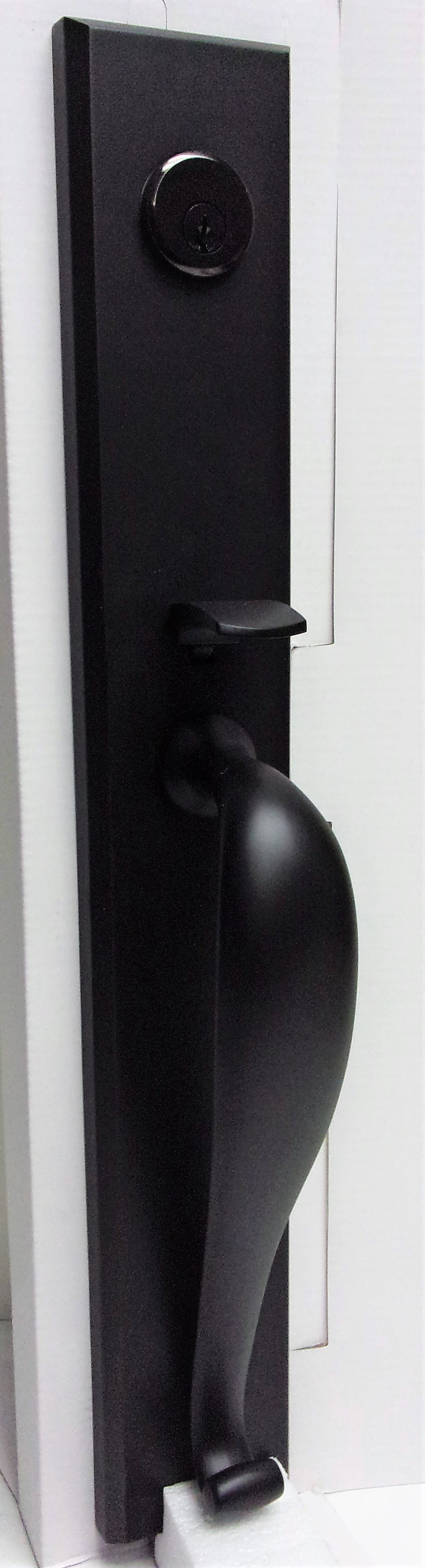 HAUN Iron Door Handleset HH8669-BA Single Cylinder, Matte Black Finish