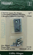 Load image into Gallery viewer, Brainerd - 1&quot; Narrow Loose Pin Hinges #31538/H0426AG-ZP-U